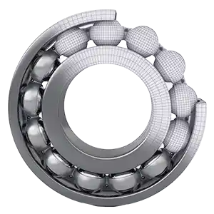 Ball bearing with a piece cut out